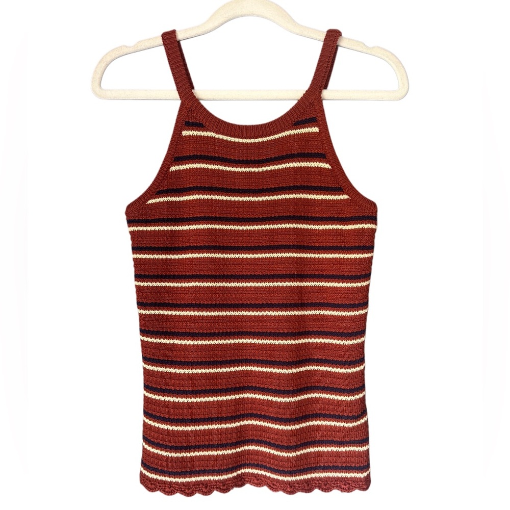 Cloud Chaser Red and Cream Striped Tank Top